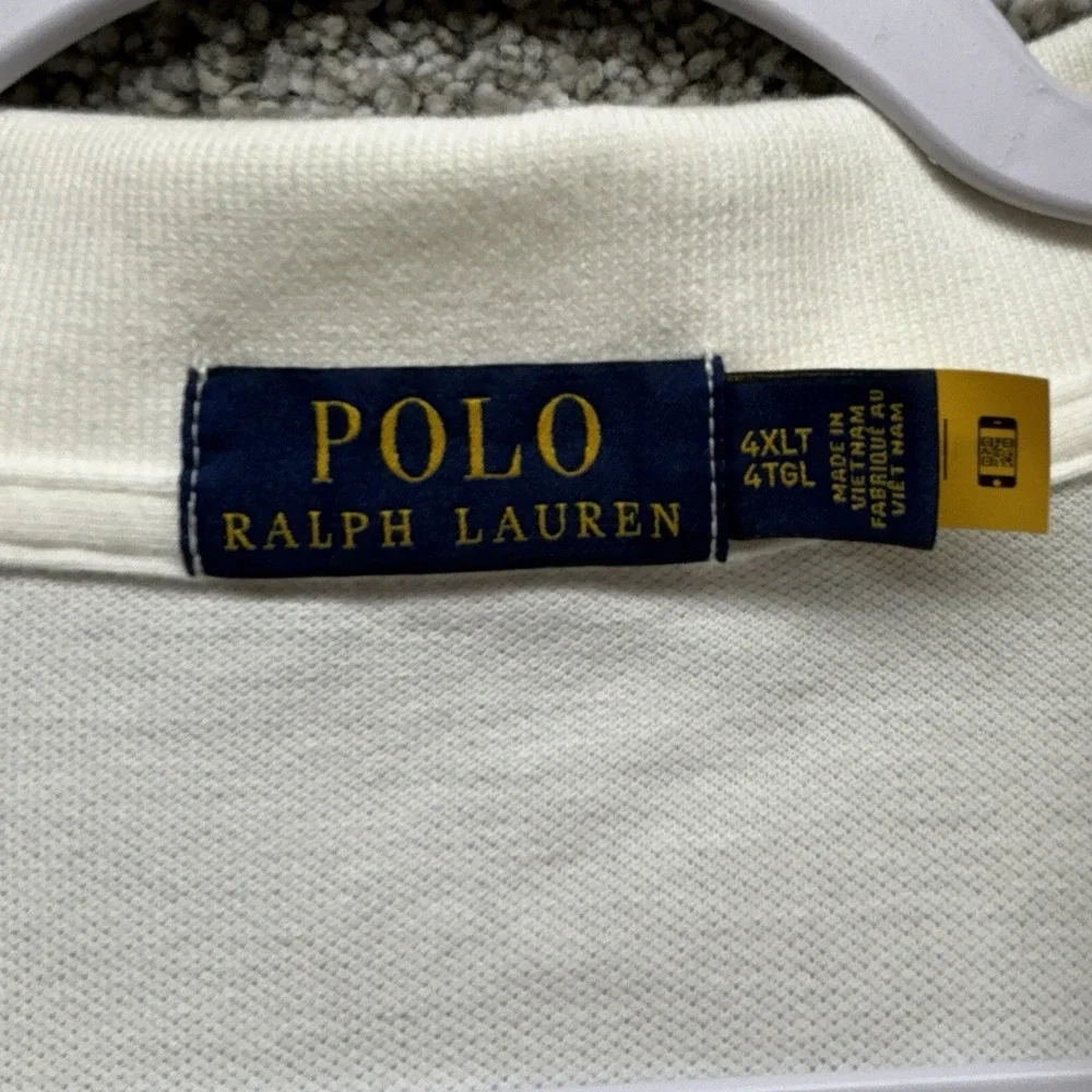Polo Ralph Lauren Mens 4XLT White Triple Pony 3‎ Mesh Polo Shirt Christmas NEW